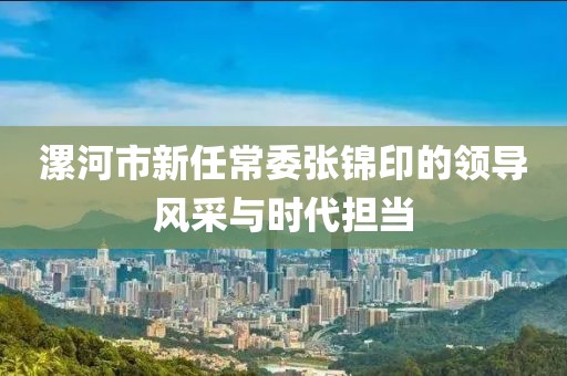 漯河市新任常委張錦印的領導風采與時代擔當