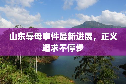 山東辱母事件最新進(jìn)展，正義追求不停步