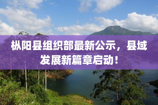 樅陽縣組織部最新公示，縣域發(fā)展新篇章啟動！