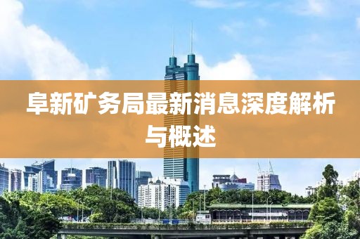 阜新礦務(wù)局最新消息深度解析與概述