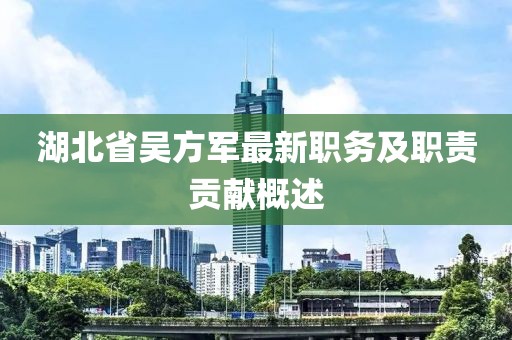 湖北省吳方軍最新職務(wù)及職責(zé)貢獻(xiàn)概述