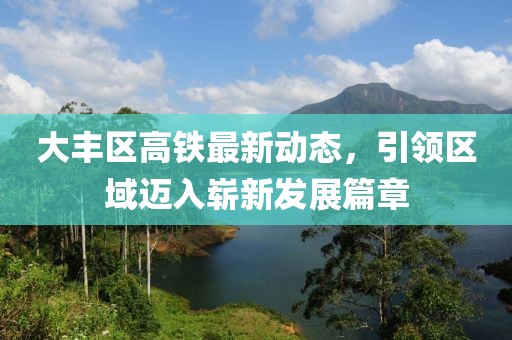 大豐區(qū)高鐵最新動態(tài)，引領(lǐng)區(qū)域邁入嶄新發(fā)展篇章
