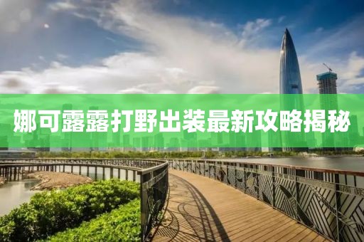 娜可露露打野出裝最新攻略揭秘