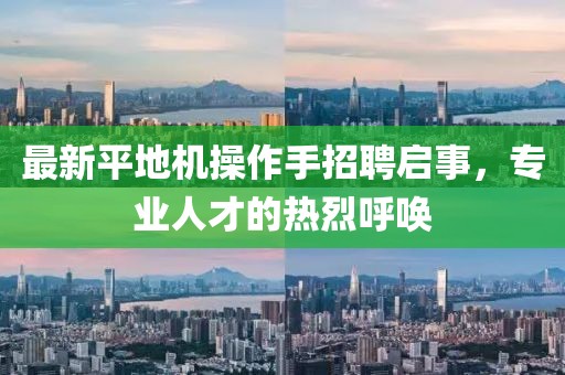 最新平地機操作手招聘啟事，專業人才的熱烈呼喚