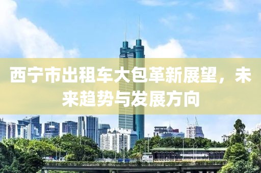 西寧市出租車大包革新展望，未來趨勢與發展方向