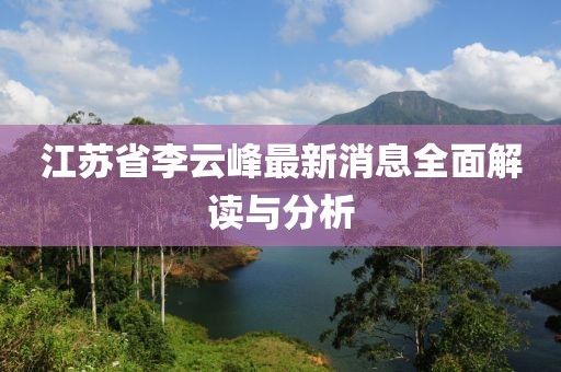 江蘇省李云峰最新消息全面解讀與分析