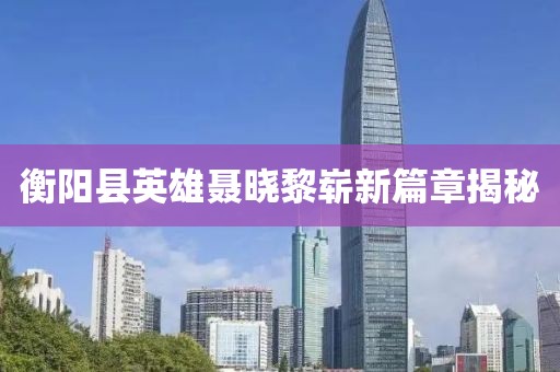 衡陽(yáng)縣英雄聶曉黎嶄新篇章揭秘