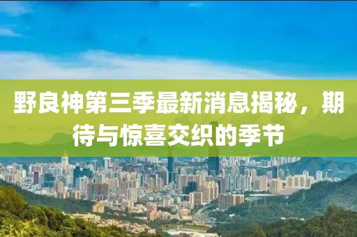 野良神第三季最新消息揭秘，期待與驚喜交織的季節(jié)