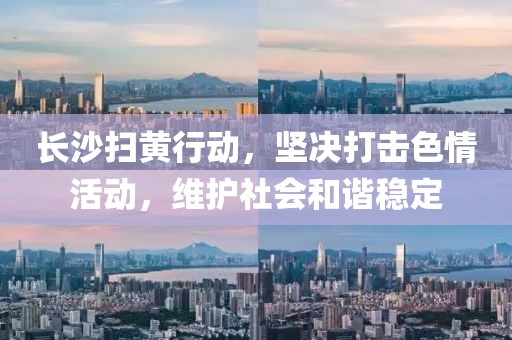 長沙掃黃行動，堅決打擊色情活動，維護社會和諧穩定