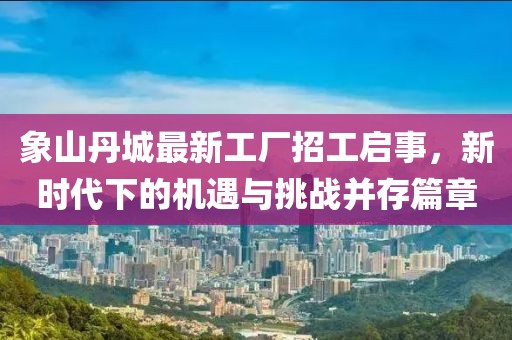象山丹城最新工廠招工啟事，新時代下的機遇與挑戰(zhàn)并存篇章