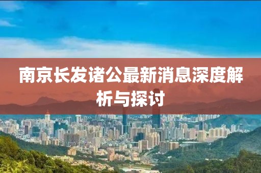 南京長發諸公最新消息深度解析與探討