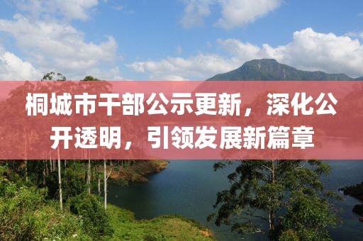 桐城市干部公示更新，深化公開透明，引領發展新篇章