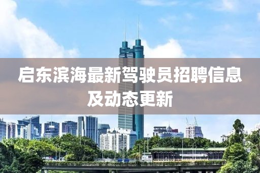啟東濱海最新駕駛員招聘信息及動態(tài)更新
